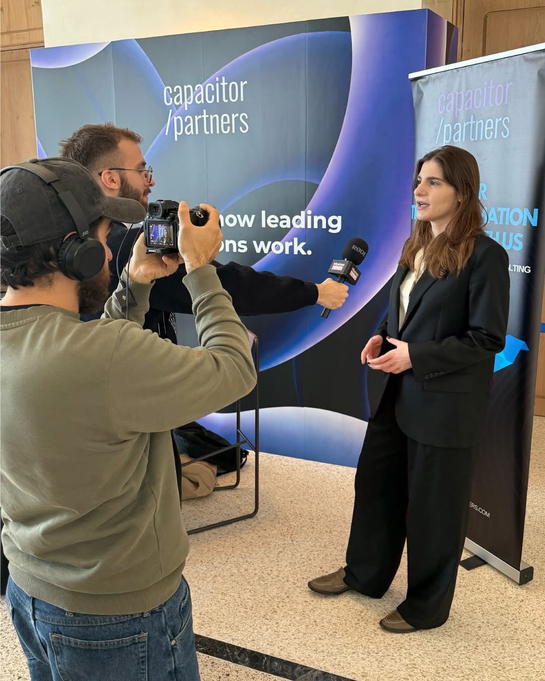 Capacitor Partners giving a media interview at the 16th Nicosia Economic Congress