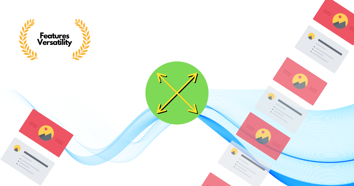 Versatility of Features category banner for the business card scanner comparison.