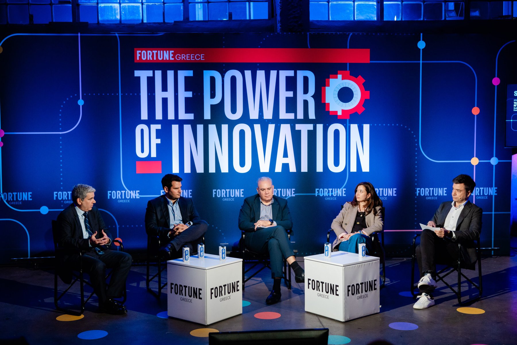 The panel on stage at Fortune Greece's Power of Innovation Summit 2026 in Athens, Greece